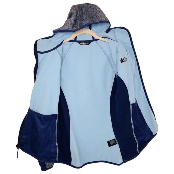 NORTH FACE Arcata Hoodie Women Small Patriot Blue Heather Full Zip Jacket EUC - Picture 5 of 9